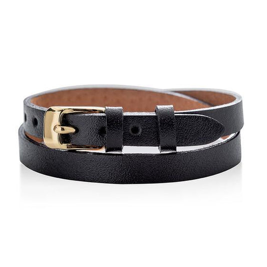 Armbåndsreim med gullspenne- SVART