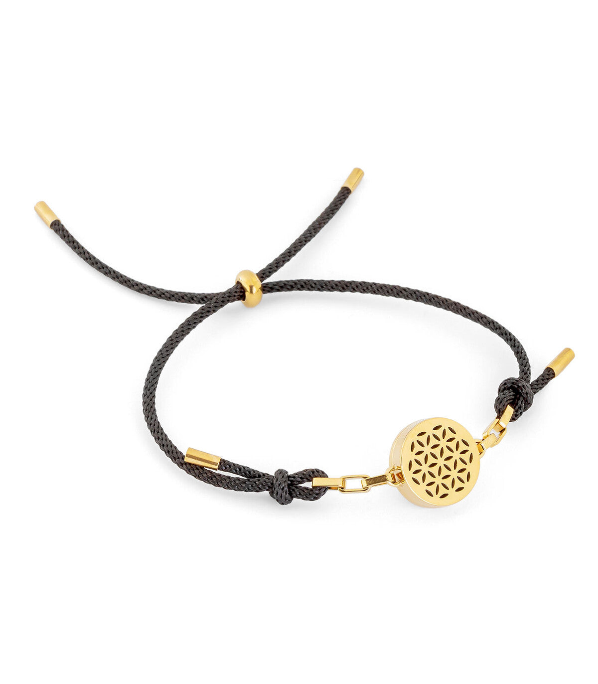Duftende armbånd "FLOWER OF LIFE", gullbelagt på en snor